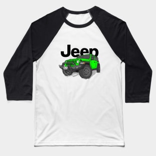 Green Jeep Wrangler Rubicon Baseball T-Shirt